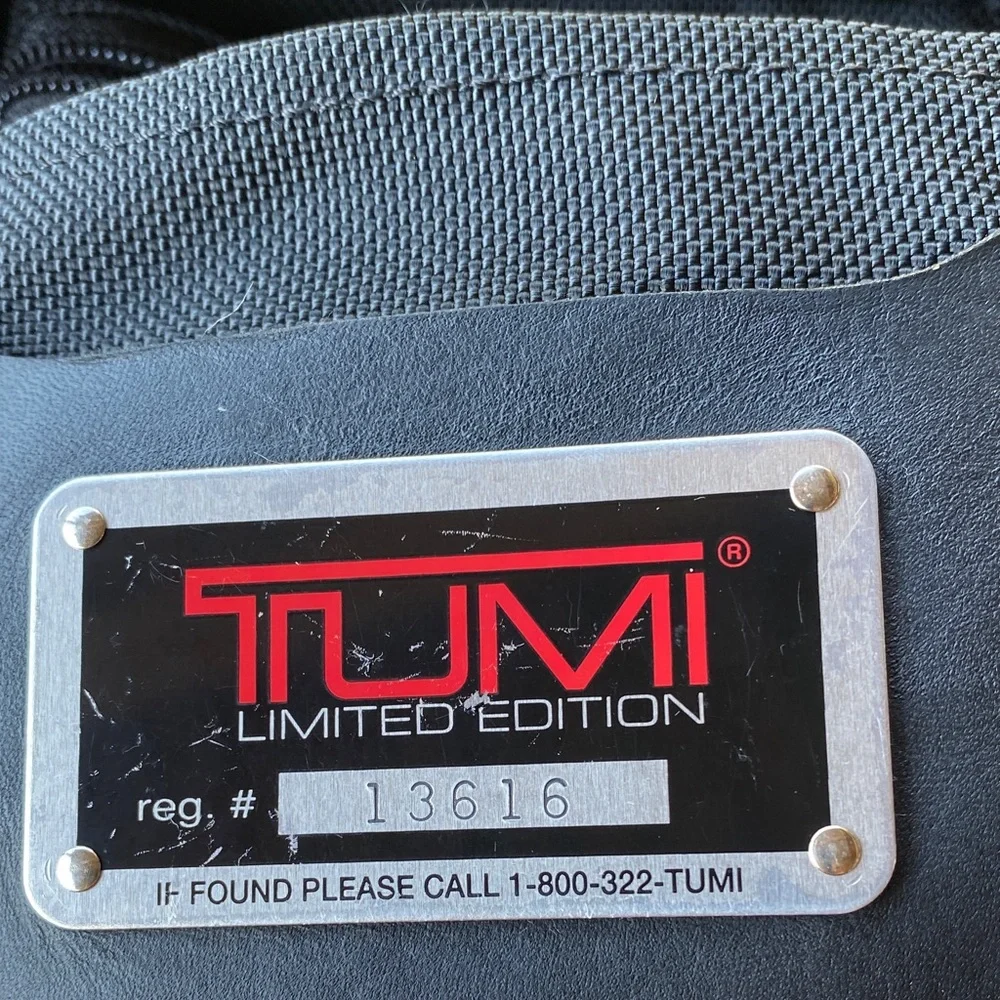 Tumi Limited Edition computer laptop bag detail Metal – Black with Silver Trim